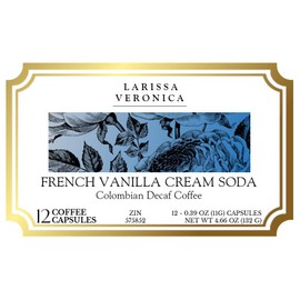 French Vanilla Cream Soda Colombian Decaf Coffee (Single Serve K-Cup Pods) (Gourmet, Naturally Flavored, Whole Coffee Beans) (12 pods, ZIN: 575852)