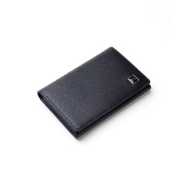 IS/IT Polymer Business Card Holder, Men's Leather, Cowhide Leather, No.989603, Black