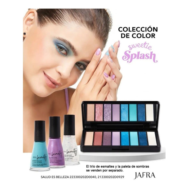 Paleta De Sombras Sweetie Splash Jafra Estuche Sirena Azul-turquesa