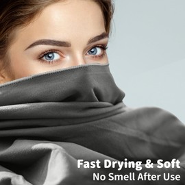 Pameil Gym Towel,3-Pack(80 x 40cmx2+160 x 80cm) Large Microfibre Towel,Quick-Drying Towel,Gym Workout Travel Swimming Beach Camp Outdoor Hiking Towel(dark gray)