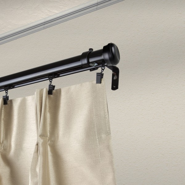 Mango Cordless Traverse Rod 110-156 inch - Black
