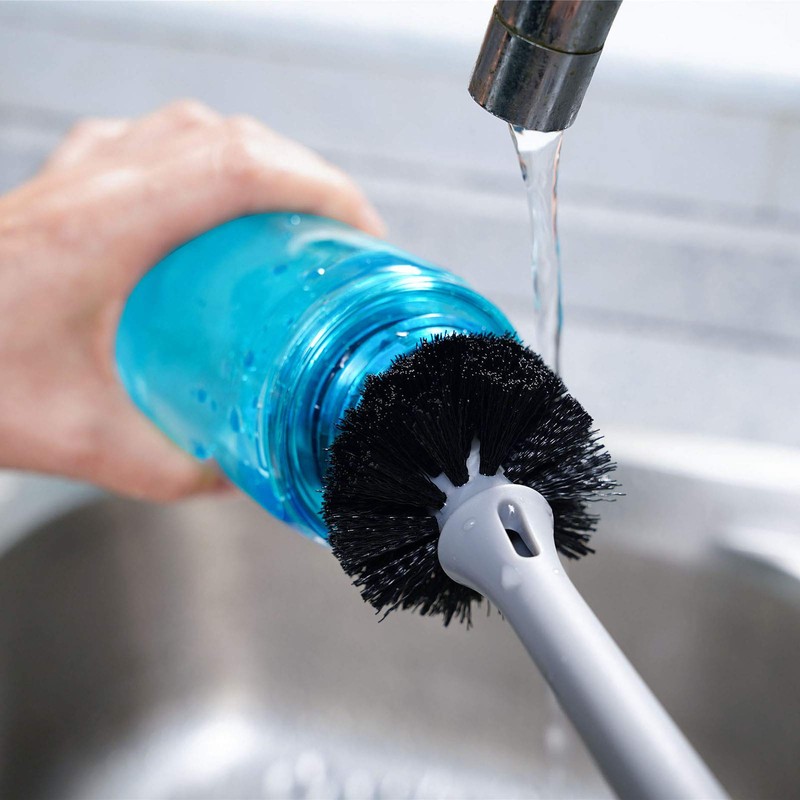 MOSOLAN 2-in-1 Bottle Brush with Straw Brush, Long Handle Water