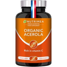 Nutrimea Organic Acerola 1000mg - Vitamin C Supplement – 30 Vegan Tablets