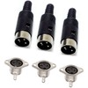 3 Pin DIN Male Plug + Female Adapter Socket Panel