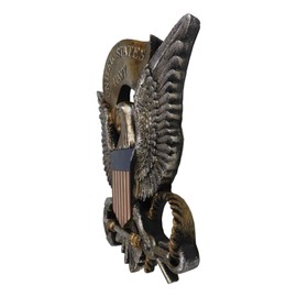 Ebros Gift Patriotic US United States Navy Military Branch American Bald Eagle with Flag Crest and Ship Anchor Wall Decor Plaque Figurine Honor Valor and Bravery Memorial Accent