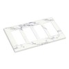 WJLKSJD White Grey Marble 4 Gang Single Rocker Light Switch