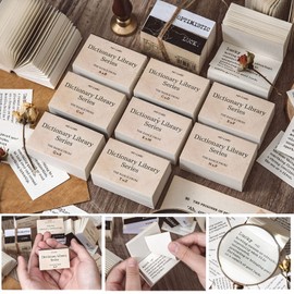 Mantouxixi Vintage Tiny Dictionary Decorative Craft Papers A-Z, Mini Dictionary for Scrapbooking and Decoupage DIY Hand Craft Accessories for Memo Pad Note Making and More