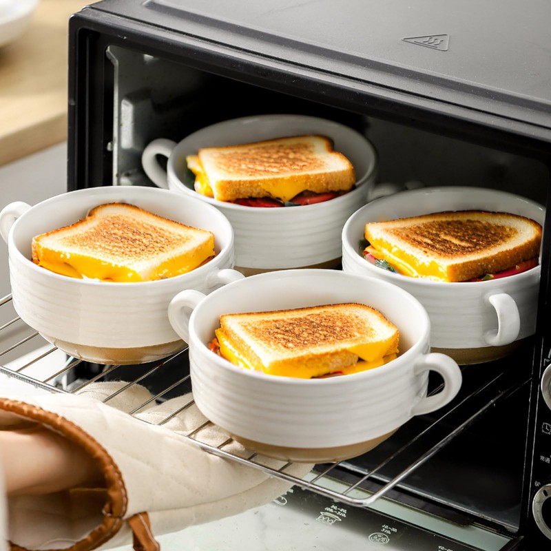 Hasense French Onion Soup Bowls, 20 oz Ceramic Soup Bowls