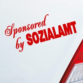 Spons Tailored by Sozialamt Car Sticker Auto Car Cars Fun Sticker Dub OEM JDM, red