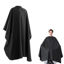 Doyime Hair Apron, Haircut Cape, Hair Color, Cape for Adults, Children, Family Haircut, Hair Dye, Beauty Apron, Hair Salon, Work Apron, Foldable, Adjustable, Professional Haircut Cape, Black, Black
