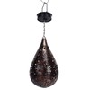 Hanging Solar Light Bronze Iron Metal Hollow Pattern Outdoor Lawn
