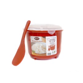 Cocina de arroz para microondas sin BPA, 2,6 L, color rojo