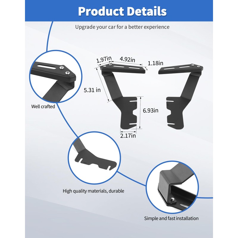 DSWSQ Ditch Hood Hinge Light Brackets for 2024 2023 2022