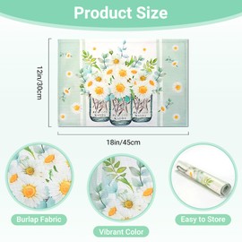 JIABEIUS 6 Pcs Flower Vase Placemats, 12x18 Inch Seasonal Spring Table Mats