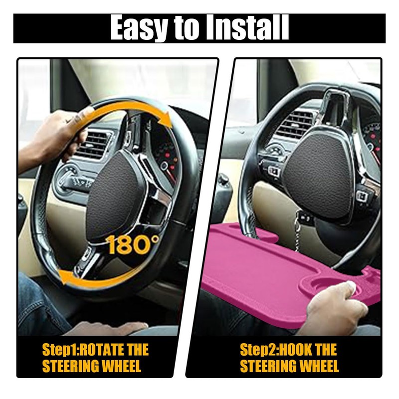 GLSOWEE Car Steering Wheel Tray, Computer Office Car Table Tray,