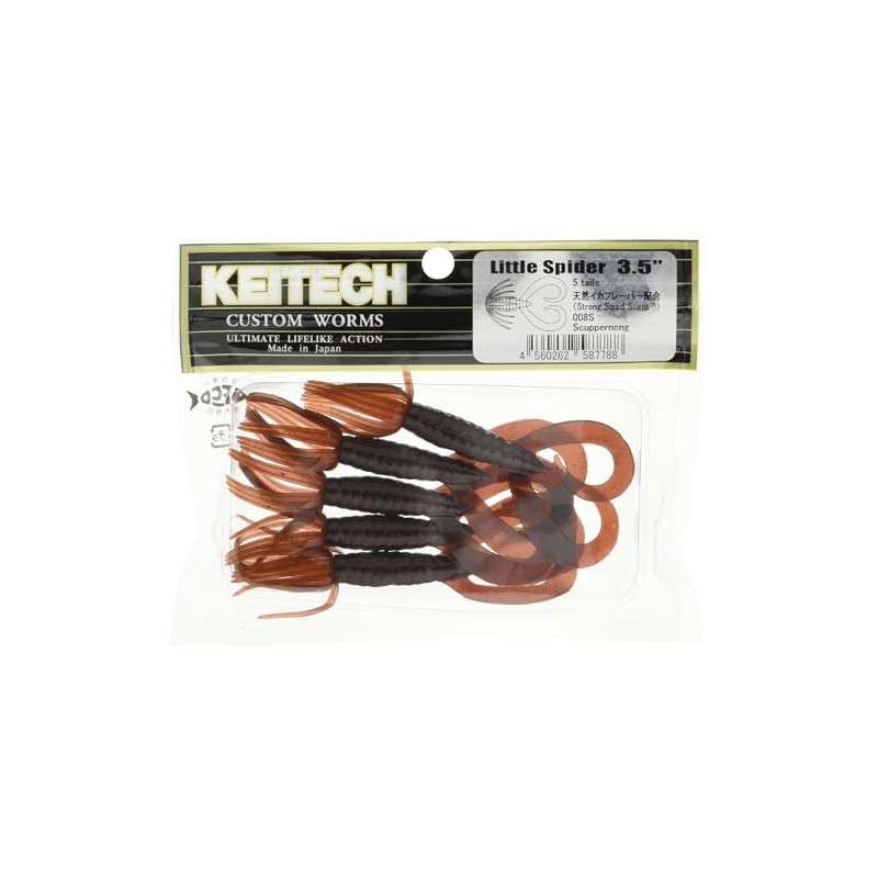 Keitech LS35008 Little Spider Scuppernong Red, 3"