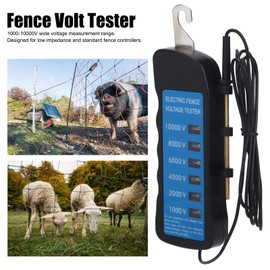 Electric Fence Tester, Electric Fence Voltage Tester 10KV, with 6Pcs Light, Waterproof Portable Fence Voltmeter for Farm, Electric Fence Fault Finder Voltage Meter for Electric