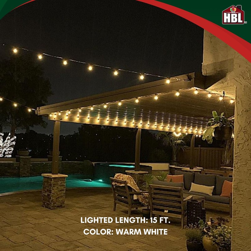 Holiday Bright Lights Belle Luci G40 String Lights 15-Bulb Set,