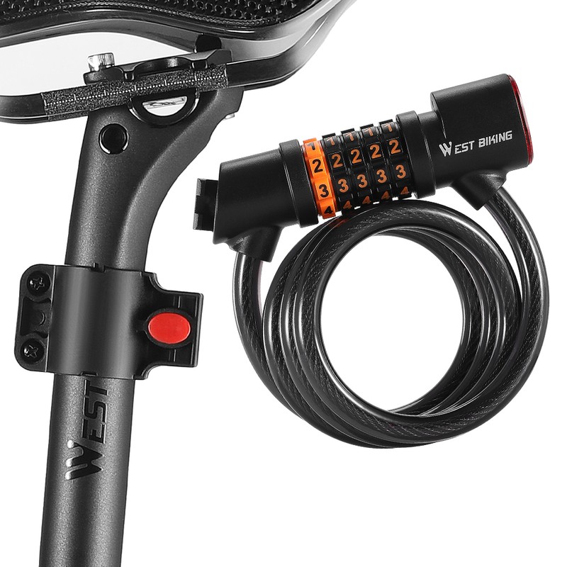 Bicycle Safety Lock Bike Motorcycle AntiTheft Elasticity Locks 5 Digits