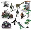13PCS Military Combat Toy Sets with Watchtower Building Dinosaur Park