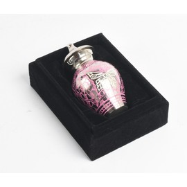 Small Keepsake Cremation Urn for Ashes, Funeral Memorial Miniature Token Urn Pink Dome Top 5802PIBKS