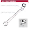 8mm Metric Flex-Head Ratchet Wrench,Box End Head 72-Tooth Ratcheting Combination