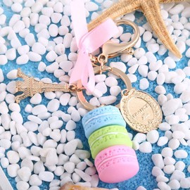 Llavero Macaron Colorido Anillo de Llave de Torre Eiffel para Bolso Monedero Decoración de Coche para Niños Regalo de Cumpleaños Navidad