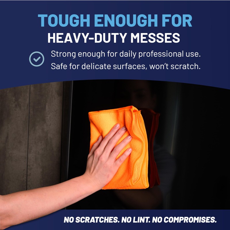 MW Pro Microfiber Cleaning Cloth | Orange | 12 Pack
