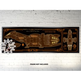 Firefly (Serenity) Class Transport Schematics Print - 36x11.75
