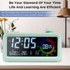 Lychee Digital Alarm Clock, Visual Color LED Screen Alarm Clock