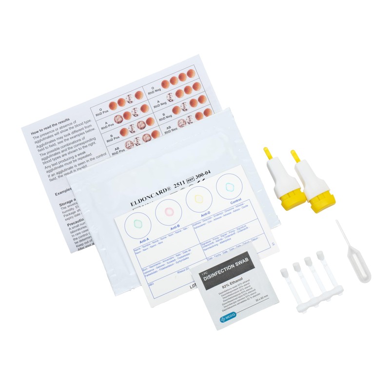 Eldoncard Blood Typing Kit, 5 Test Pack, Know Your Blood
