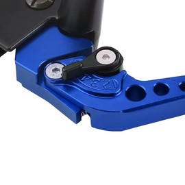 Acouto Motorcycle Brake Lever Kit 7/8" 22mm Universal Hydraulic Brake + Clutch Master Cylinder Reservoir Lever Left and Right Modification Metal Brake Clutch Lever Oil Cup (Blue)