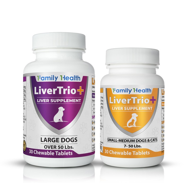 LiverTrio+ Comprehensive Liver Support Supplement for Large Dogs. Flavorful Chewable
