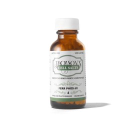 Jackson's Cell Salt #4 Ferr phos 6X (500 Pellet Bottle) – Certified Vegan, Lactose-Free Ferrum phosphoricum 6X