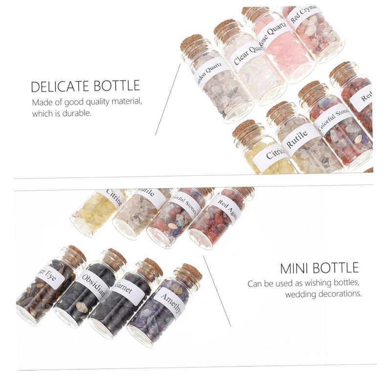 12 Packs Gemstone Bottles 12 Bottles Of Natural Crystal Stone