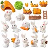 WATASHINO Rabbit Figurine Animal Figure Rabbit Miniature Carrot Terrarium Succulent