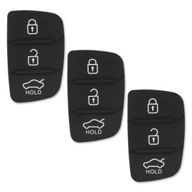 3 Pcs 3-Button Hyundai Rubber Car Key Pads, Key Fob Rubber Pad Replacement, Black Key Button Pad for Car Key Button Replacement, for Car Key Shell Replacement Part, Remote Control Pad Hyundai