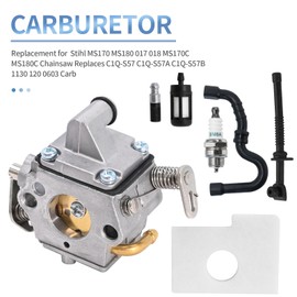 MS170 Carburetor Replacement for Stihl MS180C MS170C 017 018 MS180 Chainsaw Replacement for Zama C1Q-S57 C1Q-S57A C1Q-S57B Chainsaw Repl.# 1130-120-0603 with Air Filter Tune Up Kit