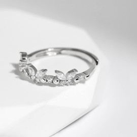 Butterfly Ring for Women Dainty Cubic Zirconia Silver Ring Diamond Butterfly Ring Size Adjustable Friendship Ring Hanmade Jewelry Gift (Rose Gold)