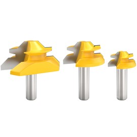 45 Degree Lock Miter Router Bits 1/2 Inch Shank Lock Miter Woodworking Tools Set Miter Router Bit Set, 3pcs Woodworking Tools Joint Router Bit Set-1/2”, 3/4”, 1" Cutting Height