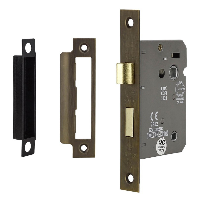 Decoranddecor Bathroom Mortice Lock - 3inch / 76mm - Antique