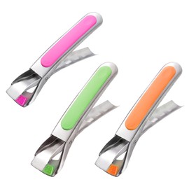 3 PCS Anti-Scalding Clip, Stainless Steel Hot Dish Plate Bowl Holder Clip, Hot Plate Gripper, Cooking Tongs Thickened Hot Bowl Gripper for Moving Hot Plates, Trays, and Bowls(Green+Orange+Pink)