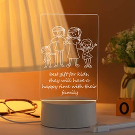 10L0L Transparent Luminous Light Acrylic Note Board Can Wipe Message Small Whiteboard Home Memo Prompt Desktop Writing Christmas Birthday Gift for Girls Gifts