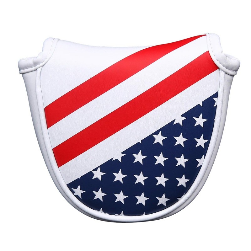 PU Leather USA Flag Golf Half Mallet Putter Club Cover
