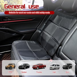 Qirc Car Seat Protector for Child Seats, Waterproof Car Seat Covers for Children, Baby Car Seat Protector with Mesh Pockets and Non-Slip Thick Cushion Cover (Black Line)