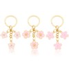 TUCEWP 3Pcs Cute Flower Keychain for Women Girls Pink Enameled