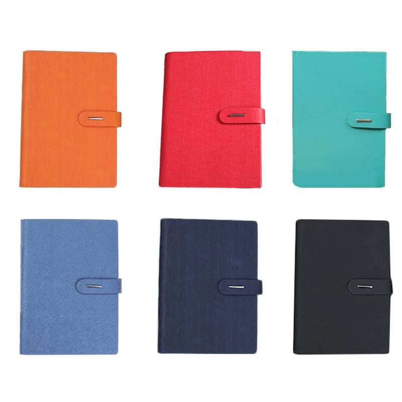 6 Hole Ring Binder Black PU Leather A5 Notebook Personal