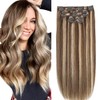 Sindra Clip in Hair Extensions Natural Hair Medium Brown and