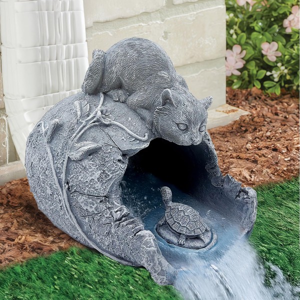 Noegrus Cat Sculpture Gutter Extension Downspout Decorative, Outdoor Garden Animal