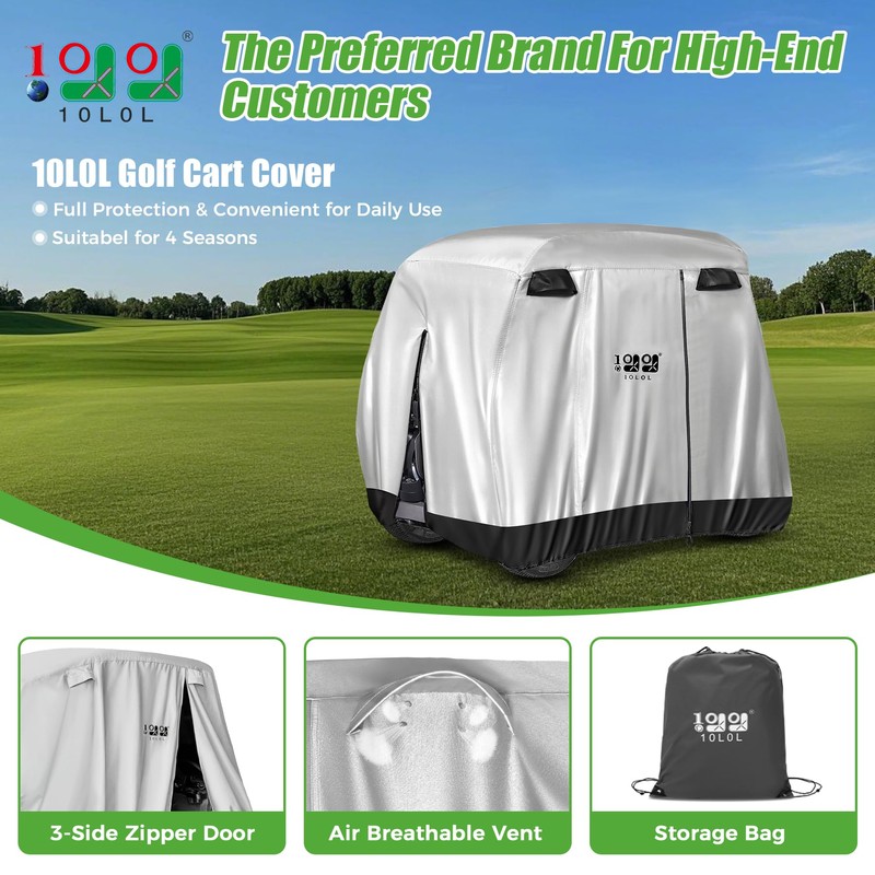 10L0L 4 Passenger Golf Cart Cover for Yamaha EZGO Club